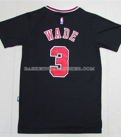 Maillot Manche Courte Chicago Bulls Wade Noir